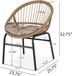Outdoor Accent Chair With Curved Back And Basket Frame, (Set of 2) - Light Brown / Beige