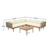 Premium Outdoor Sofa Set With Waterproof Cushions Sectional Seating Group With Acacia Wood And Wicker - Brown Mix / Beige