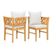 Farmhouse Modern Dining Corner Chairs (Set of 2) With Handwoven Rattan Backrests And Solid Wood Legs - Natural / White