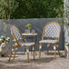 Chic French Bistro Chair With Durable Rattan And Aluminum Frame