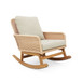 Contemporary Minimalist Wicker Rocking Chair With Soft Cushions And Durable Wooden Frame