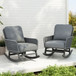Contemporary Minimalist Wicker Rocking Chair With Soft Cushions And Durable Wooden Frame