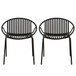 Stackable Outdoor Chairs With Breathable Plastic Backrest (Set of 2)