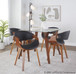 Folia - Symphony 5 Piece Square Dining Set - Clear Glass, Walnut Wood, Black Faux Leather