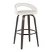 Grotto - Upholstered Fixed-Height Barstool (Set of 2) - Walnut Glazed Wood, White Faux Leather, Black Metal