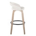 Grotto - Upholstered Fixed-Height Barstool (Set of 2) - Whitewashed Wood, White Faux Leather, Black Metal