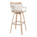Preston - Fixed-Height Barstool - Whitewashed Wood, Antique Copper Metal