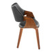 Curvo - Highback Chair (Set of 2) - Walnut Wood, Black Faux Leather
