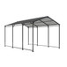 Metal Carport 10 5Ft Heavy Duty With Galvanized Steel Roof Metal Garage Canopy With Galvanized Steel Roof & Frame Car Tent Outdoor Storage Shed - Gray