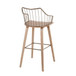 Winston - Fixed-Height Barstool - Whitewashed Wood, Antique Copper Metal