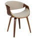 Curvo - Dining / Accent Chair - Walnut And Cream Fabric