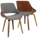 Fabrizzi - Dining / Accent Chair - Walnut And Gray Fabric