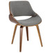 Fabrizzi - Dining / Accent Chair - Walnut And Gray Fabric