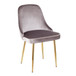 Marcel - Dining Chair (Set of 2) - Gold Frame And Silver Velvet Fabric