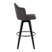 Ahoy - Upholstered Fixed-Height Barstool (Set of 2) - Black Base, Black Footrest