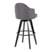 Ahoy - Upholstered Fixed-Height Barstool (Set of 2) - Black Base, Black Footrest