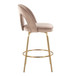 Ava - Upholstered Fixed-Height Barstool (Set of 2) - Gold Base