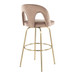 Ava - Upholstered Fixed-Height Barstool (Set of 2) - Gold Base