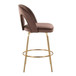 Ava - Upholstered Fixed-Height Barstool (Set of 2) - Gold Base