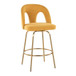 Ava - Upholstered Fixed-Height Barstool (Set of 2) - Gold Base