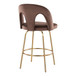 Ava - Upholstered Fixed-Height Barstool (Set of 2) - Gold Base