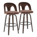 Ava - Upholstered Fixed-Height Barstool (Set of 2) - Walnut Glazed Wood Base