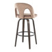 Ava - Upholstered Fixed-Height Barstool (Set of 2) - Walnut Glazed Wood Base