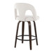 Ava - Upholstered Fixed-Height Barstool (Set of 2) - Walnut Glazed Wood Base