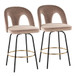 Ava - Upholstered Fixed-Height Barstool (Set of 2) - Black Base