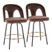 Ava - Upholstered Fixed-Height Barstool (Set of 2) - Black Base