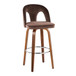 Ava - Upholstered Fixed-Height Barstool (Set of 2) - Walnut Wood Base