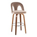 Ava - Upholstered Fixed-Height Barstool (Set of 2) - Walnut Wood Base