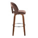Ava - Upholstered Fixed-Height Barstool (Set of 2) - Walnut Wood Base