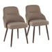 York - Upholstered Chair (Set of 2) - Dark Walnut Wood Legs
