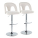 Ava - Upholstered Adjustable Barstool (Set of 2) - Chrome Metal