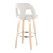 Ava - Upholstered Fixed-Height Barstool (Set of 2) - Natural Wood Base