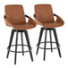 Cosmo - Fixed-Height Counter Stool (Set of 2) - Black Bamboo Base, Black Footrest