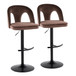 Ava - Upholstered Adjustable Barstool (Set of 2) - Black Metal