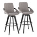 Cosmo - Fixed-Height Barstool (Set of 2) - Black Wood Base, Black Footrest