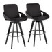 Cosmo - Fixed-Height Barstool (Set of 2) - Black Wood Base, Black Footrest