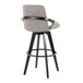 Cosmo - Fixed-Height Barstool (Set of 2) - Black Wood Base, Black Footrest