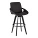 Cosmo - Fixed-Height Barstool (Set of 2) - Black Wood Base, Black Footrest