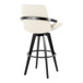 Cosmo - Fixed-Height Barstool (Set of 2) - Black Wood Base, Black Footrest