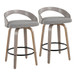 Grotto - Fixed-Height Swivel Counter Stool (Set of 2) - Light Gray Wood Frame