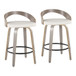 Grotto - Fixed-Height Swivel Counter Stool (Set of 2) - Light Gray Wood Frame