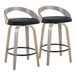 Grotto - Fixed-Height Swivel Counter Stool (Set of 2) - Light Gray Wood Frame