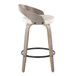 Grotto - Fixed-Height Swivel Counter Stool (Set of 2) - Light Gray Wood Frame
