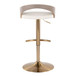 Grotto - Adjustable Barstool (Set of 3) - Gold Metal, Light Gray Wood