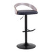 Grotto - Adjustable Barstool - Black Metal, Light Gray Wood