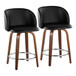 Fran - Fixed-Height Counter Stool With Black Faux Leather (Set of 2)